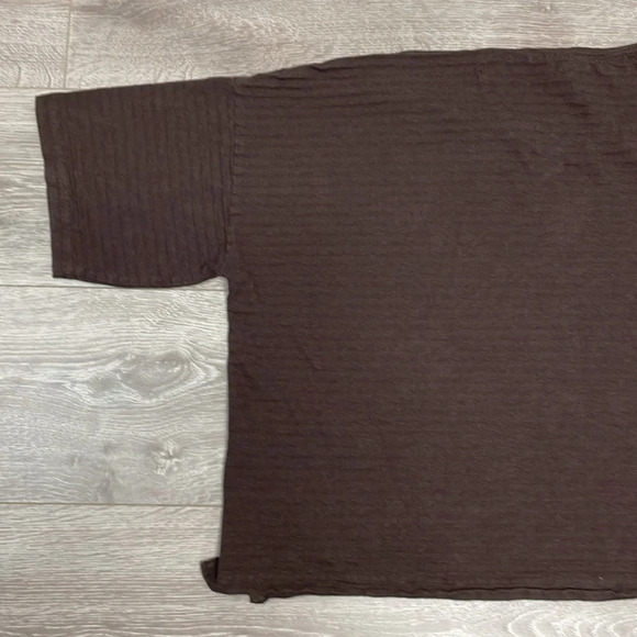 Joan Vass Oversized Knit Short Sleeve Top Brown Size 1 (US 8-10) - Picture 13 of 15